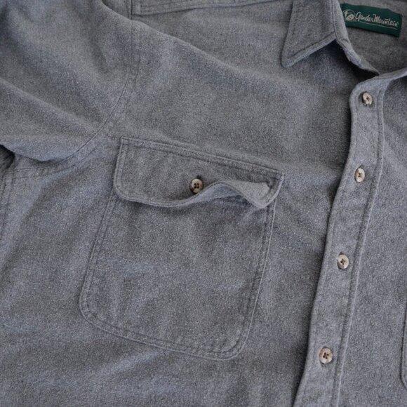 Vintage Gander Mountain Heavyweight Thick Cotton Outdoor Gray Button Up Shirt L - Picture 10 of 10